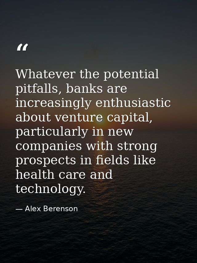 Whatever the potential pitfalls, banks are increasingly enthusiastic about venture capital, particularly in new companie — Alex Berenson