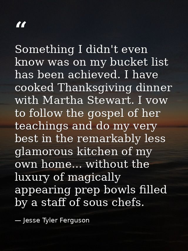 Something I didn't even know was on my bucket list has been achieved. I have cooked Thanksgiving dinner with Martha Stew — Jesse Tyler Ferguson