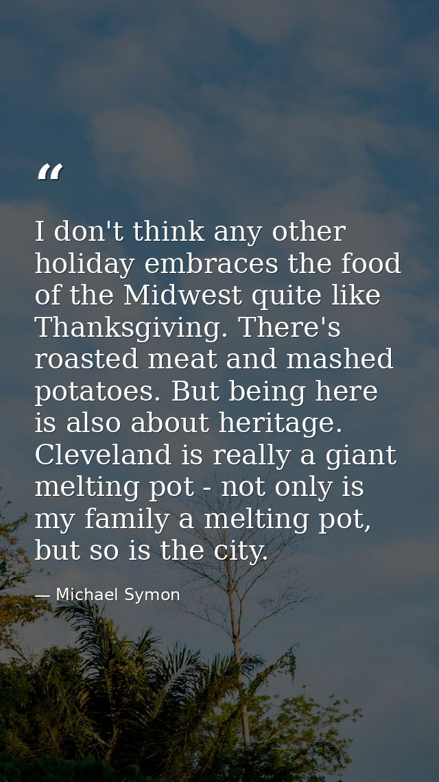 I don't think any other holiday embraces the food of the Midwest quite like Thanksgiving. There's roasted meat and mashe — Michael Symon