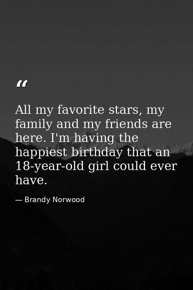 All my favorite stars, my family and my friends are here. I'm having the happiest birthday that an 18-year-old girl coul — Brandy Norwood