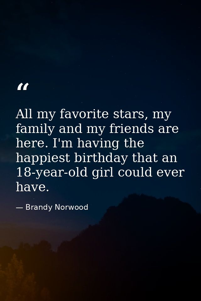 All my favorite stars, my family and my friends are here. I'm having the happiest birthday that an 18-year-old girl coul — Brandy Norwood