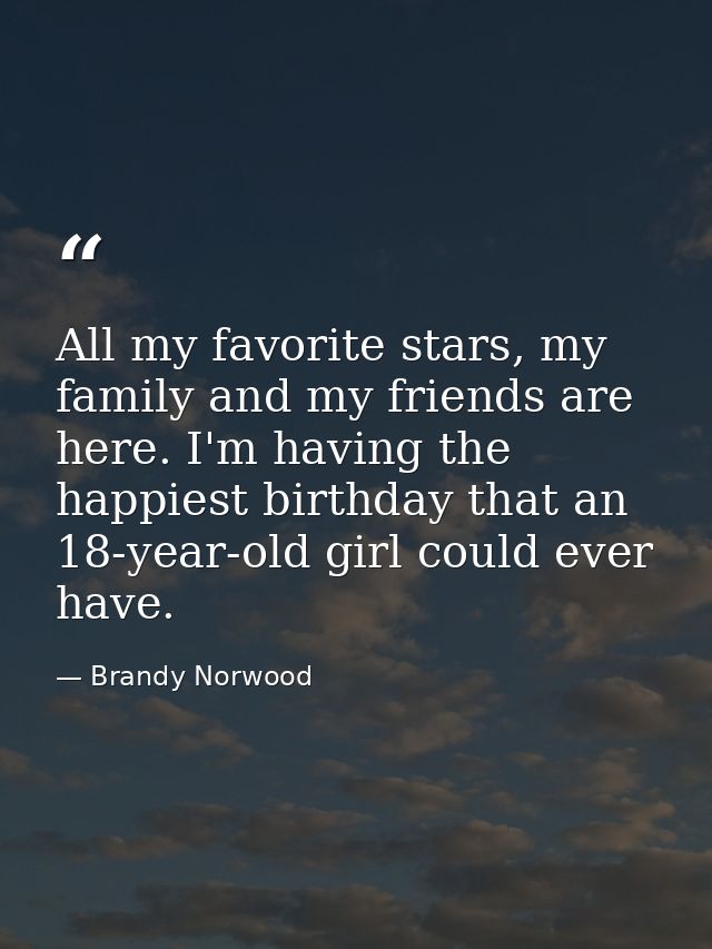 All my favorite stars, my family and my friends are here. I'm having the happiest birthday that an 18-year-old girl coul — Brandy Norwood