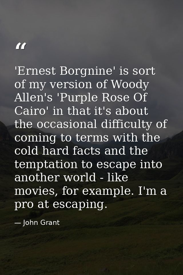 'Ernest Borgnine' is sort of my version of Woody Allen's 'Purple Rose Of Cairo' in that it's about the occasional diffic — John Grant