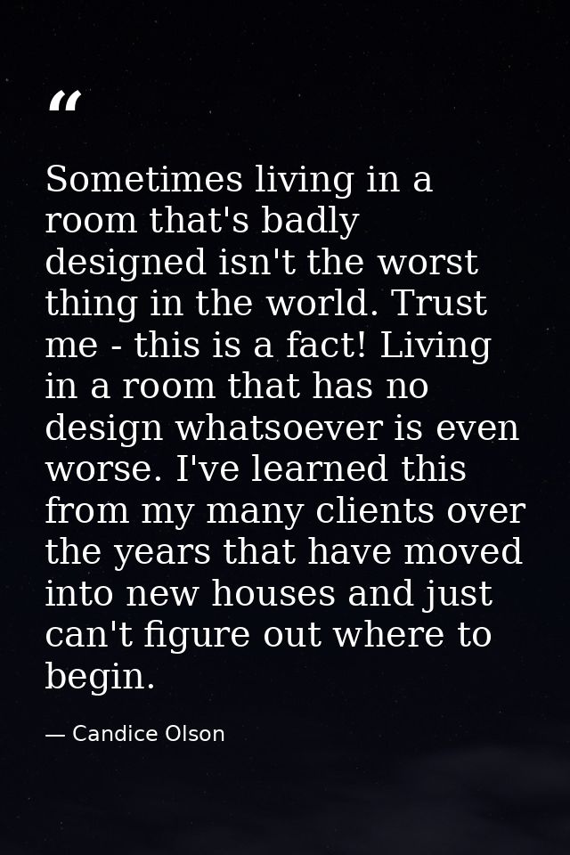 Sometimes living in a room that's badly designed isn't the worst thing in the world. Trust me - this is a fact! Living i — Candice Olson
