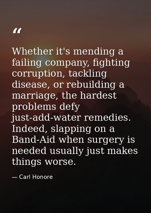 Whether it's mending a failing company, fighting corruption, tackling disease, or rebuilding a marriage, the hardest pro — Carl Honore
