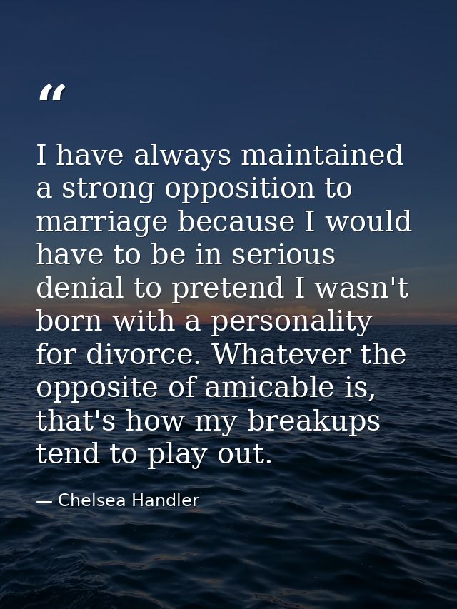 I have always maintained a strong opposition to marriage because I would have to be in serious denial to pretend I wasn' — Chelsea Handler