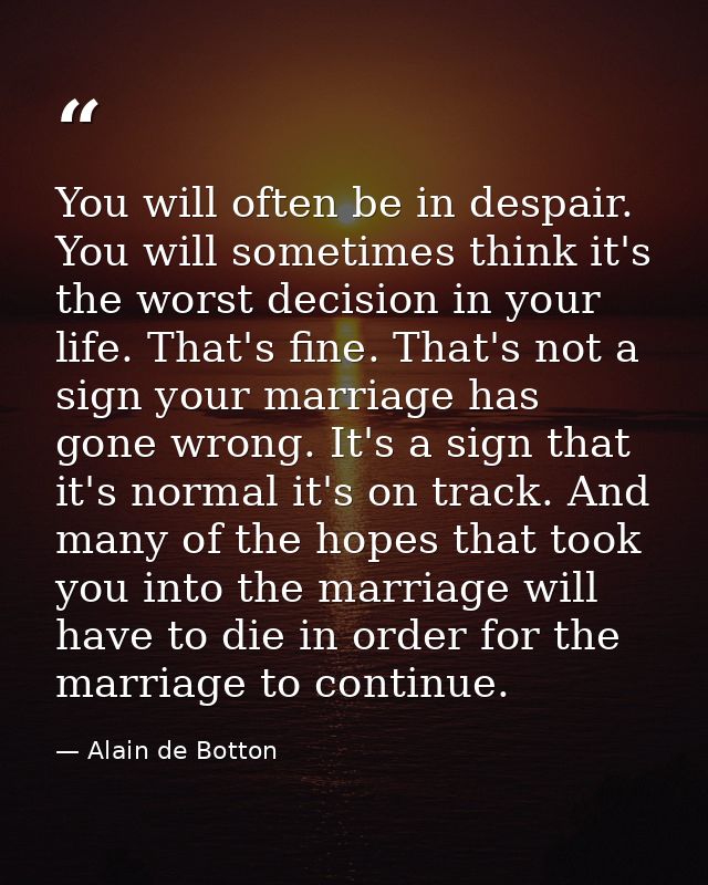 You will often be in despair. You will sometimes think it's the worst decision in your life. That's fine. That's not a s — Alain de Botton
