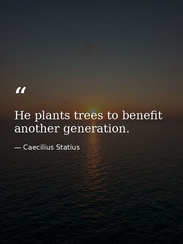 He plants trees to benefit another generation. — Caecilius Statius