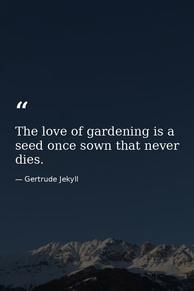 The love of gardening is a seed once sown that never dies. — Gertrude Jekyll