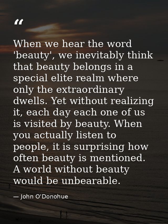 When we hear the word 'beauty', we inevitably think that beauty belongs in a special elite realm where only the extraord — John O'Donohue