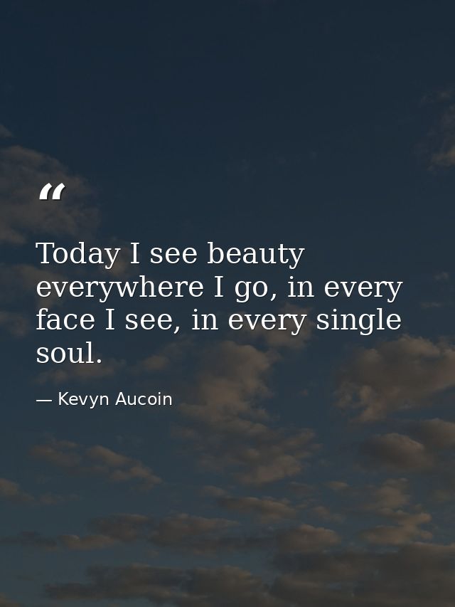 Today I see beauty everywhere I go, in every face I see, in every single soul. — Kevyn Aucoin