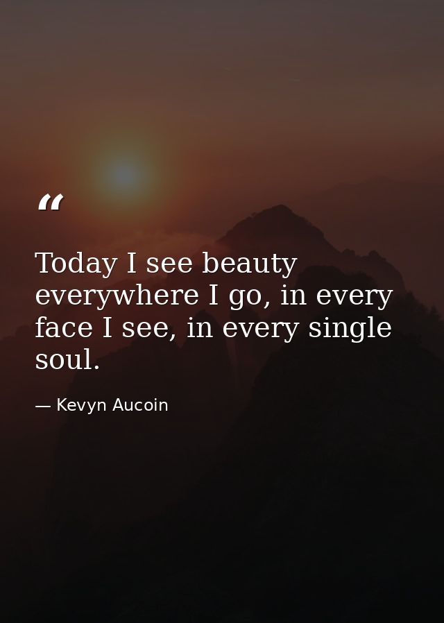 Today I see beauty everywhere I go, in every face I see, in every single soul. — Kevyn Aucoin