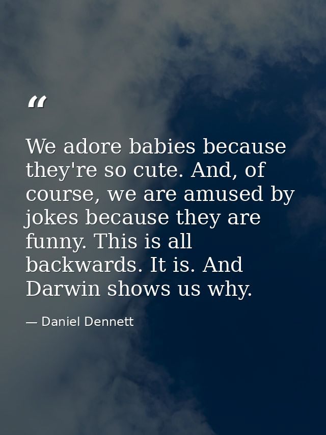 We adore babies because they're so cute. And, of course, we are amused by jokes because they are funny. This is all back — Daniel Dennett