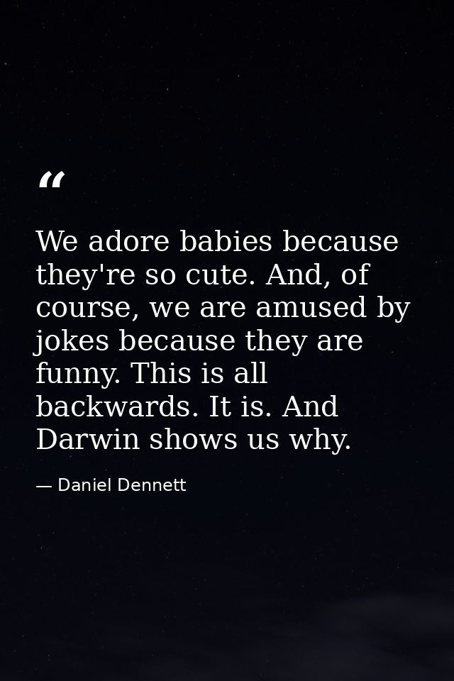 We adore babies because they're so cute. And, of course, we are amused by jokes because they are funny. This is all back — Daniel Dennett