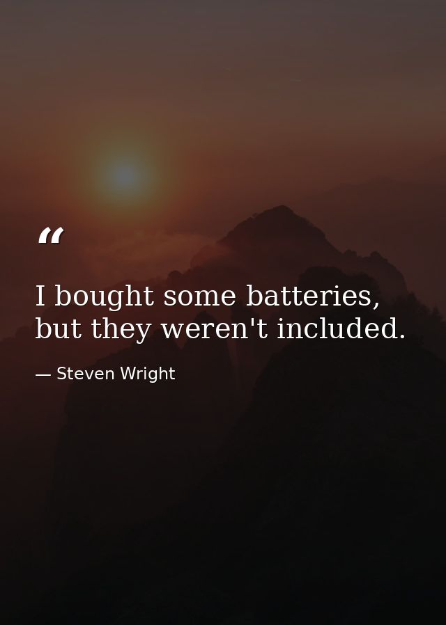 I bought some batteries, but they weren't included. — Steven Wright