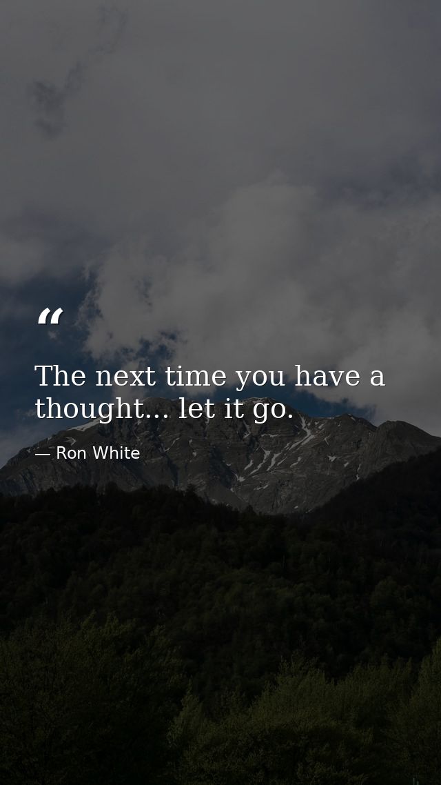 The next time you have a thought... let it go. — Ron White