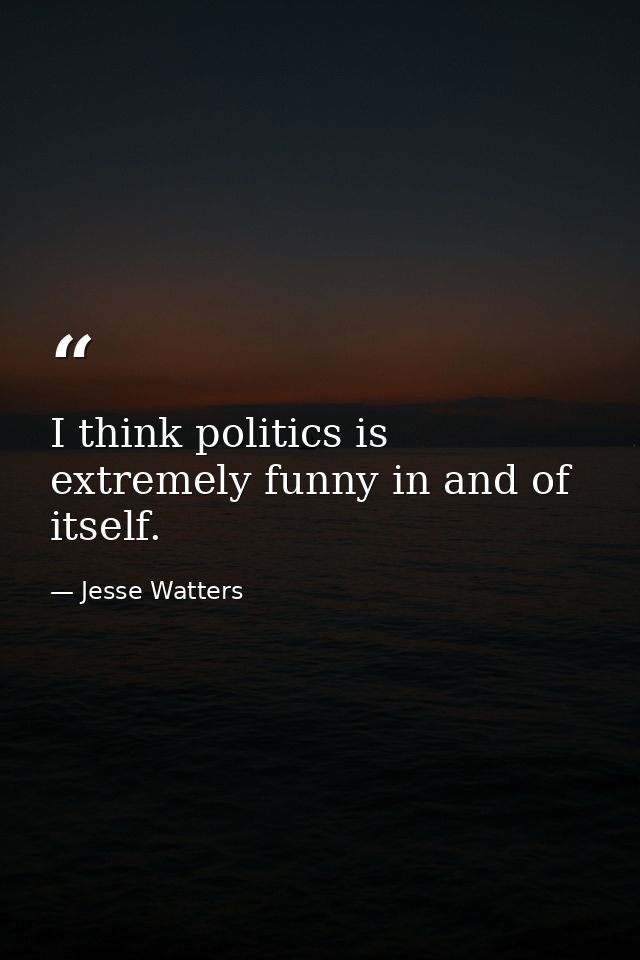 I think politics is extremely funny in and of itself. — Jesse Watters