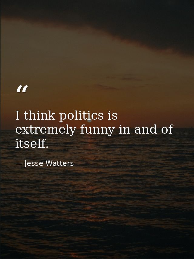 I think politics is extremely funny in and of itself. — Jesse Watters