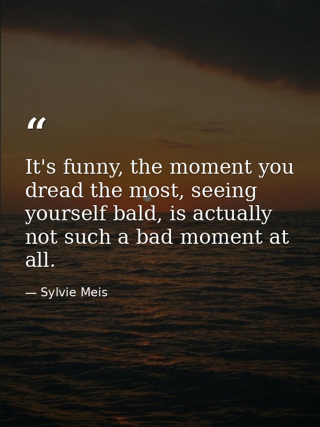 It's funny, the moment you dread the most, seeing yourself bald, is actually not such a bad moment at all. — Sylvie Meis