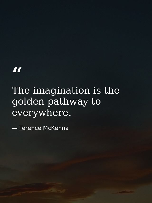 The imagination is the golden pathway to everywhere. — Terence McKenna