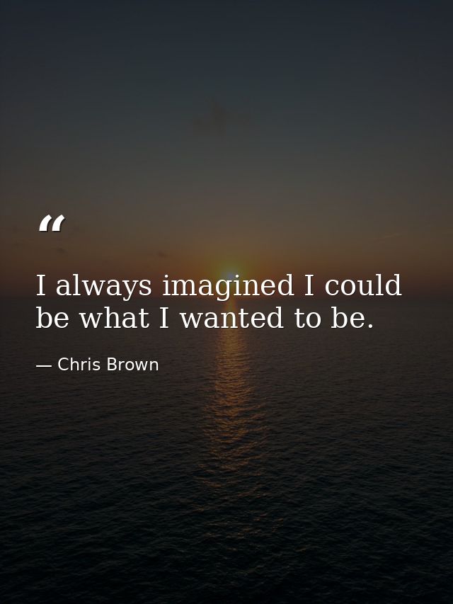 I always imagined I could be what I wanted to be. — Chris Brown