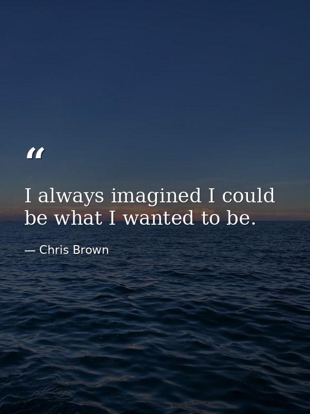 I always imagined I could be what I wanted to be. — Chris Brown