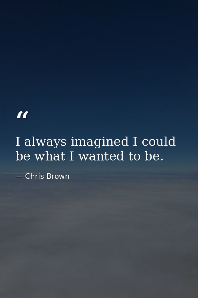 I always imagined I could be what I wanted to be. — Chris Brown
