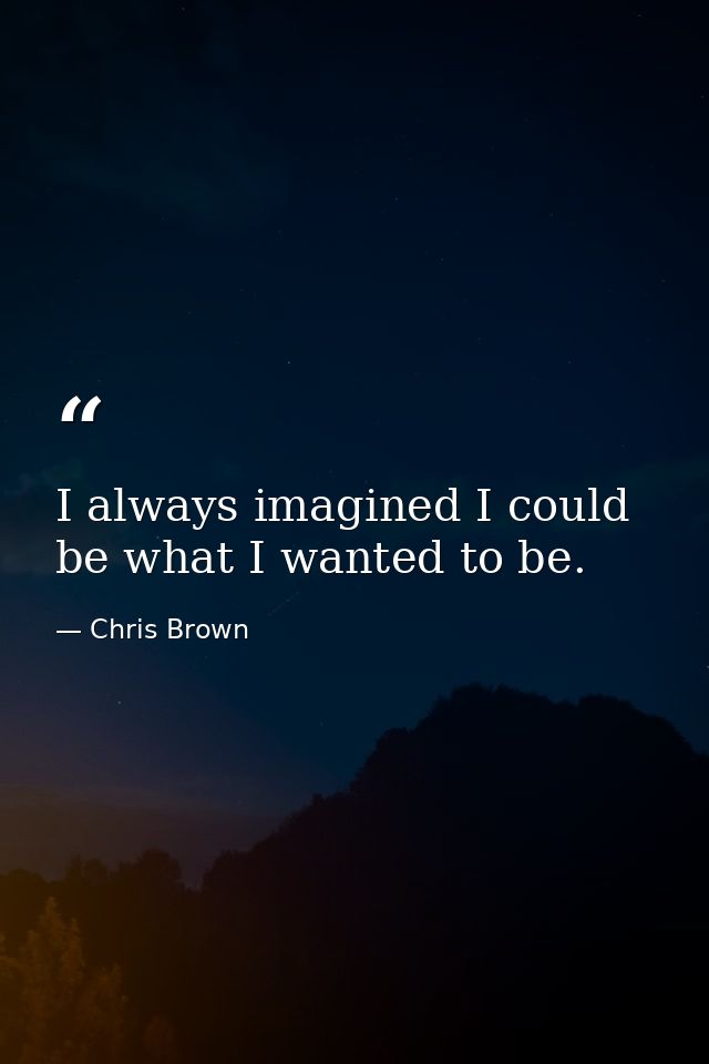 I always imagined I could be what I wanted to be. — Chris Brown
