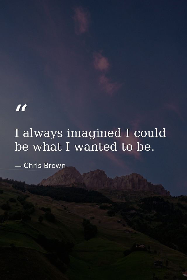 I always imagined I could be what I wanted to be. — Chris Brown