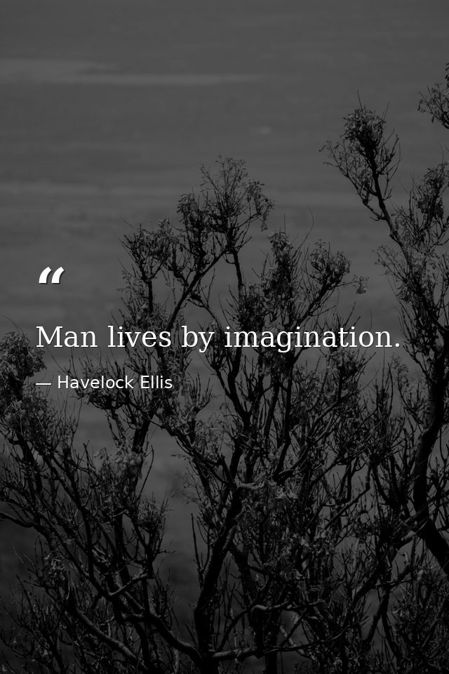 Man lives by imagination. — Havelock Ellis