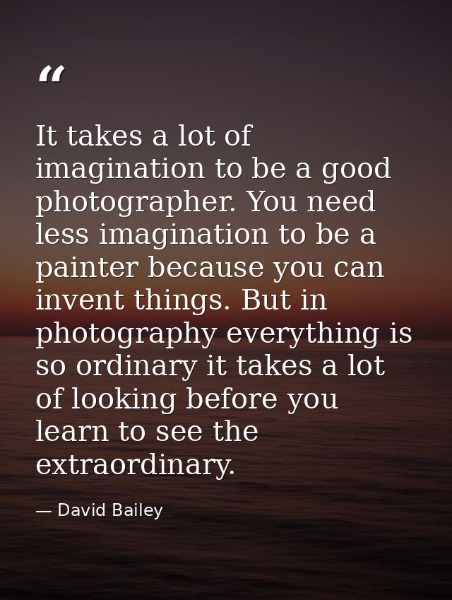 It takes a lot of imagination to be a good photographer. You need less imagination to be a painter because you can inven — David Bailey