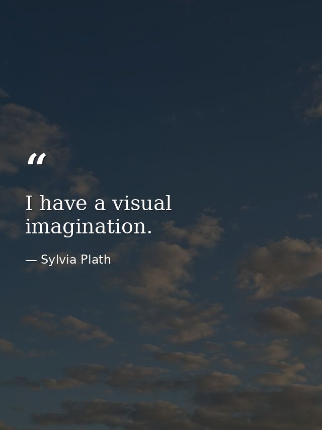 I have a visual imagination. — Sylvia Plath