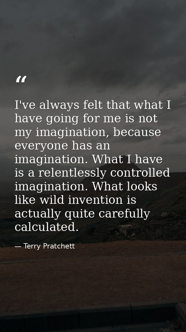I've always felt that what I have going for me is not my imagination, because everyone has an imagination. What I have i — Terry Pratchett