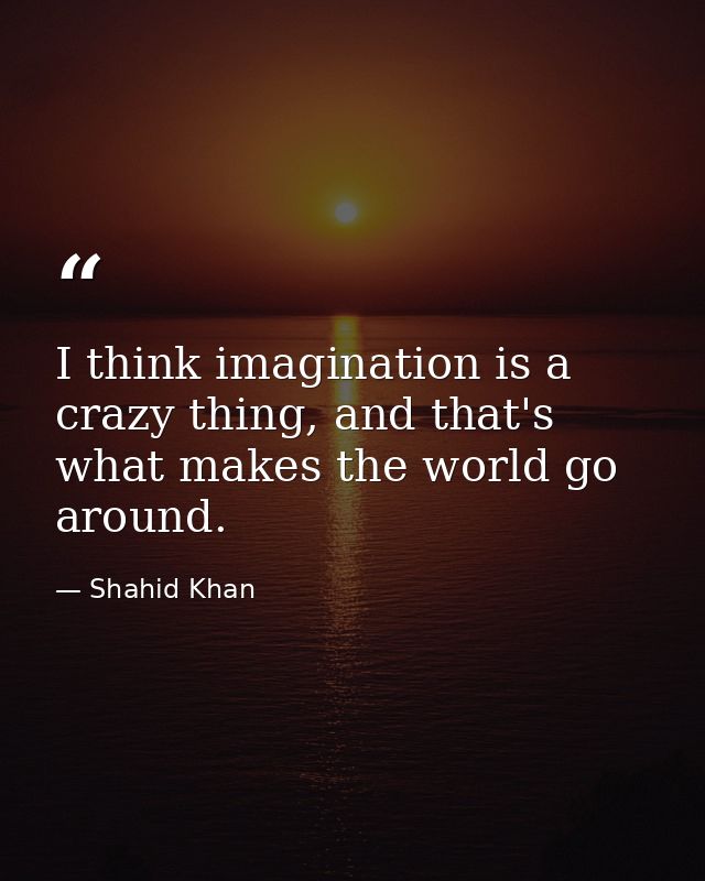 I think imagination is a crazy thing, and that's what makes the world go around. — Shahid Khan