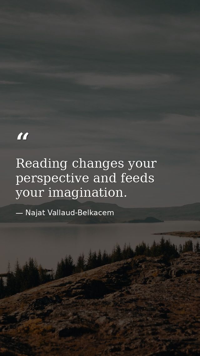 Reading changes your perspective and feeds your imagination. — Najat Vallaud-Belkacem