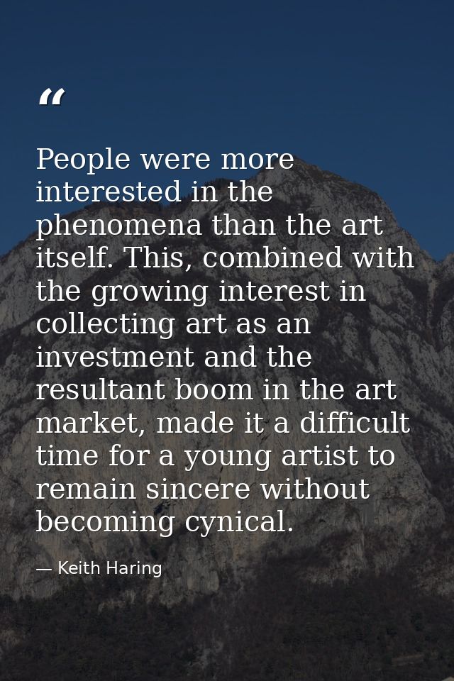 People were more interested in the phenomena than the art itself. This, combined with the growing interest in collecting — Keith Haring