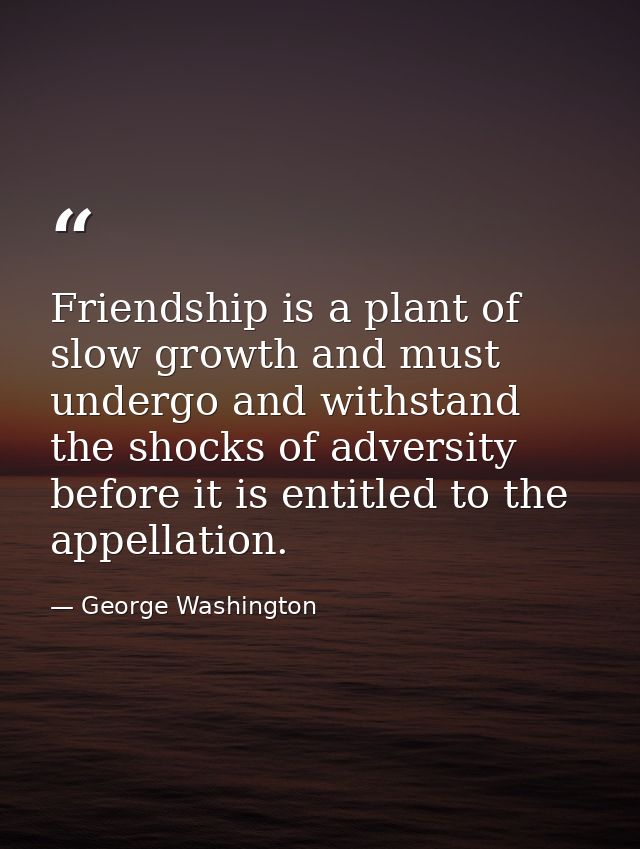 Friendship is a plant of slow growth and must undergo and withstand the shocks of adversity before it is entitled to the — George Washington