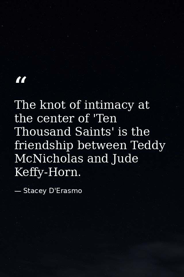 The knot of intimacy at the center of 'Ten Thousand Saints' is the friendship between Teddy McNicholas and Jude Keffy-Ho — Stacey D'Erasmo