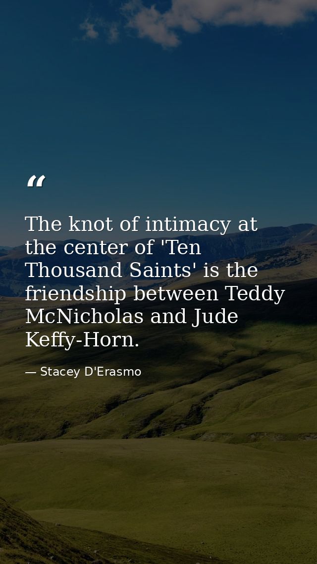 The knot of intimacy at the center of 'Ten Thousand Saints' is the friendship between Teddy McNicholas and Jude Keffy-Ho — Stacey D'Erasmo