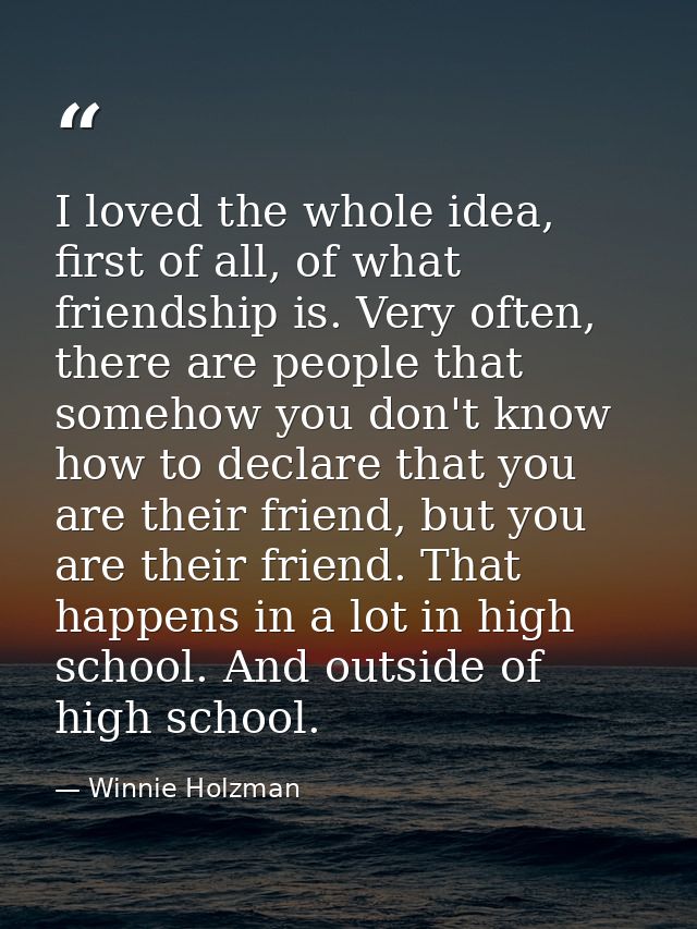 I loved the whole idea, first of all, of what friendship is. Very often, there are people that somehow you don't know ho — Winnie Holzman