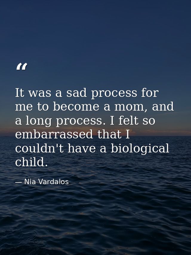 It was a sad process for me to become a mom, and a long process. I felt so embarrassed that I couldn't have a biological — Nia Vardalos