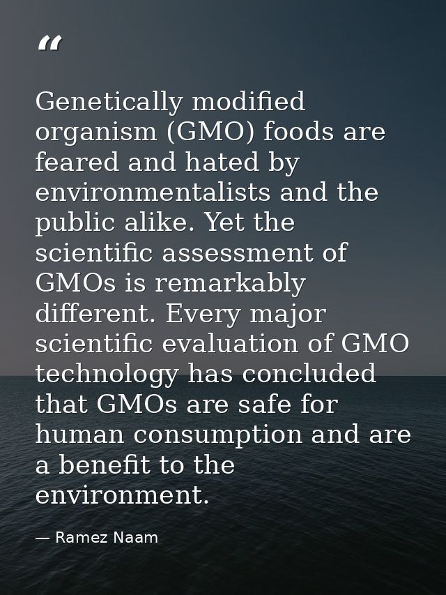 Genetically modified organism (GMO) foods are feared and hated by environmentalists and the public alike. Yet the scient — Ramez Naam