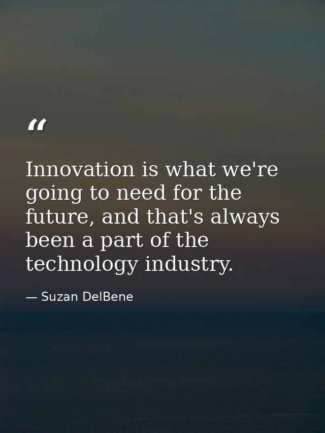 Innovation is what we're going to need for the future, and that's always been a part of the technology industry. — Suzan DelBene