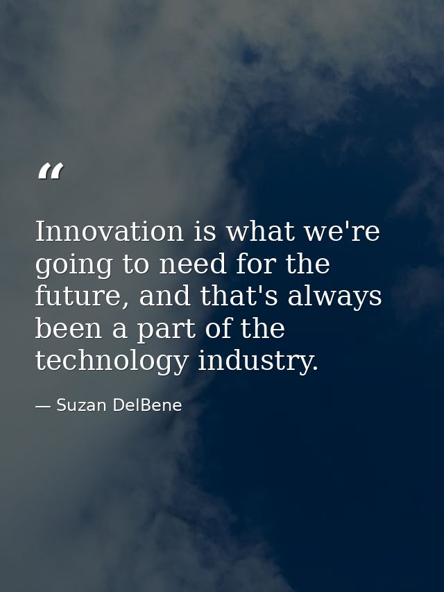 Innovation is what we're going to need for the future, and that's always been a part of the technology industry. — Suzan DelBene