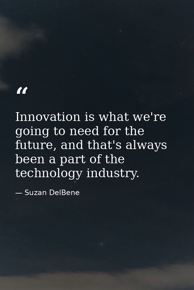 Innovation is what we're going to need for the future, and that's always been a part of the technology industry. — Suzan DelBene