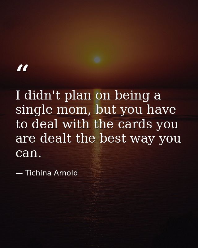 I didn't plan on being a single mom, but you have to deal with the cards you are dealt the best way you can. — Tichina Arnold