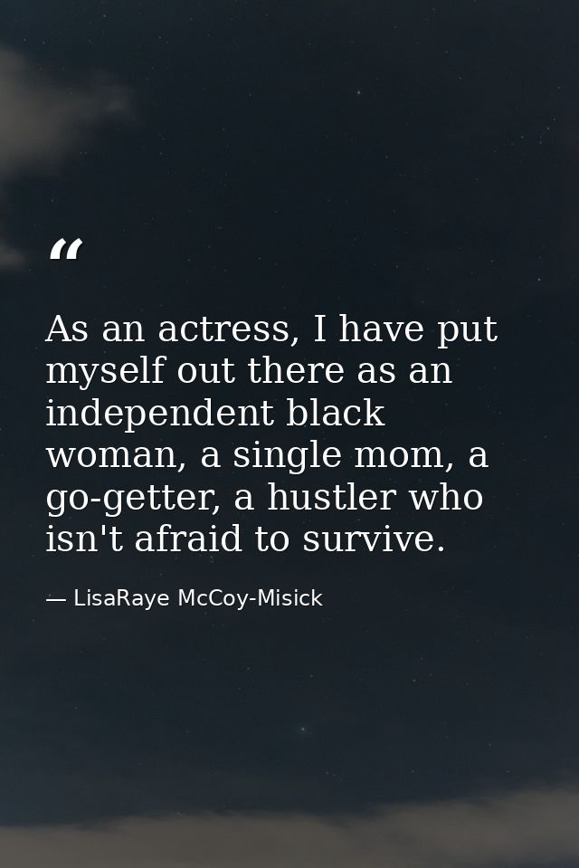 As an actress, I have put myself out there as an independent black woman, a single mom, a go-getter, a hustler who isn't — LisaRaye McCoy-Misick
