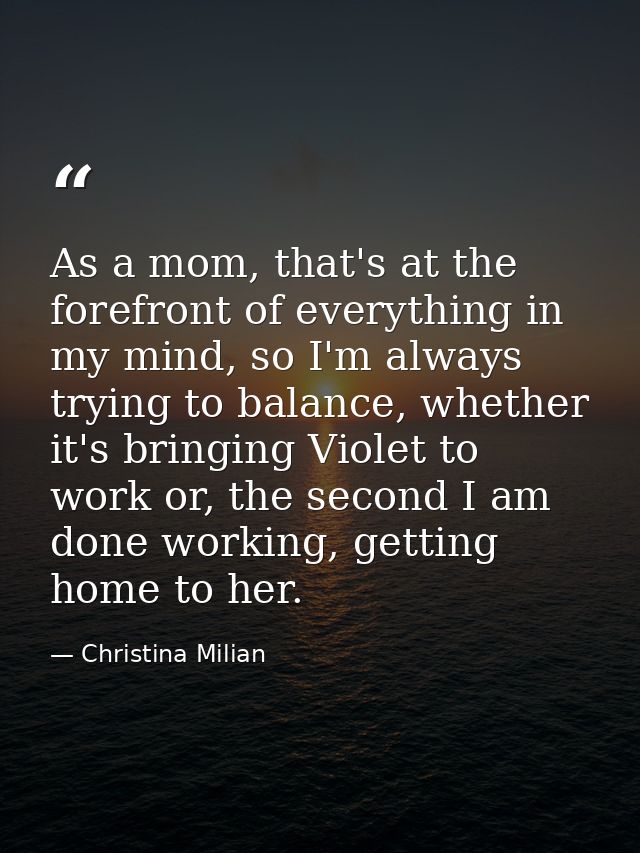 As a mom, that's at the forefront of everything in my mind, so I'm always trying to balance, whether it's bringing Viole — Christina Milian
