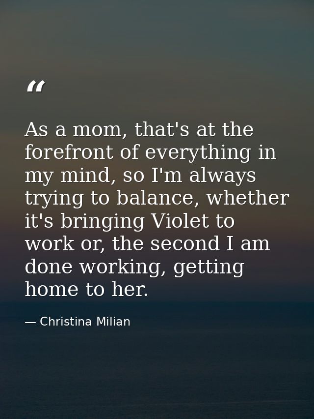 As a mom, that's at the forefront of everything in my mind, so I'm always trying to balance, whether it's bringing Viole — Christina Milian