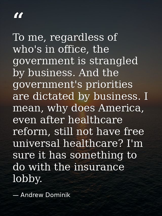 To me, regardless of who's in office, the government is strangled by business. And the government's priorities are dicta — Andrew Dominik